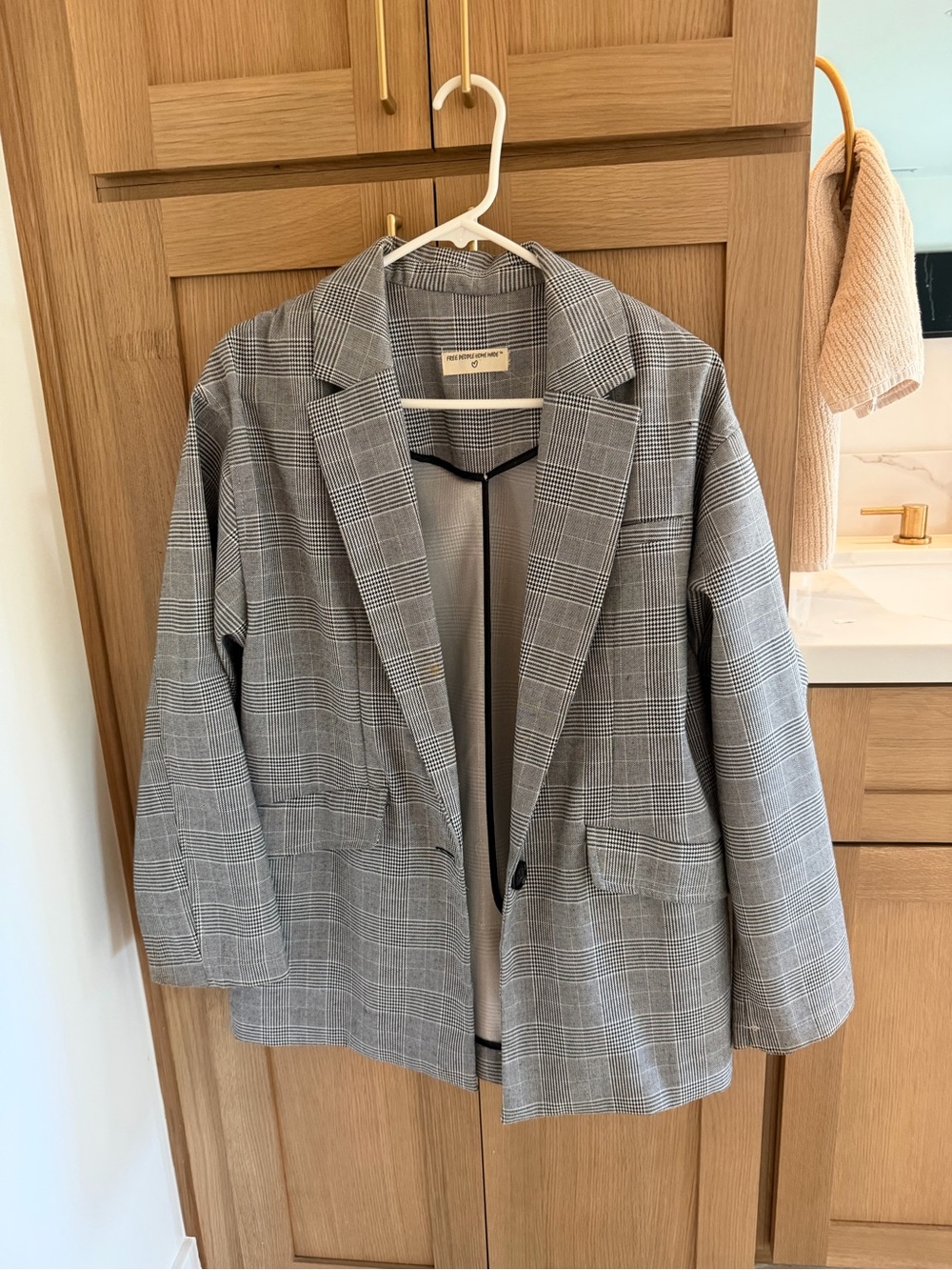 Checked Grey Blazer Jacket